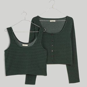 Jacquard Cardigan Twin Set in Gingham